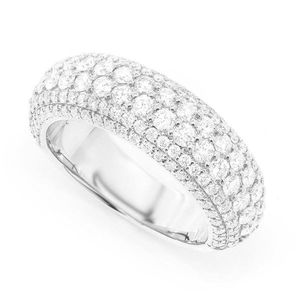 Joyería estilo hip-hop en oro de 14 quilates de alta calidad, anillo de varias filas con moissanita de corte brillante redondo, joyería de alta gama con certificación GRA. - Product Image 2