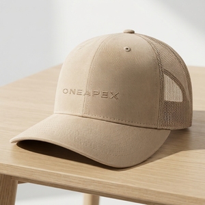 Gorra de béisbol tipo trucker de malla Custom One Apex con logo bordado, de algodón lavado, ajustable, unisex, estilo streetwear. - Product Image 2