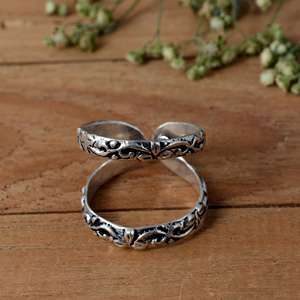 SHYAM JEWELRS Luxury 925 Sterling Silver Filigree Arthritis Splint <b>Ring</b>-<b>Adjustable</b> Swan Neck PIP/DIP Joint Support - Product Image 1