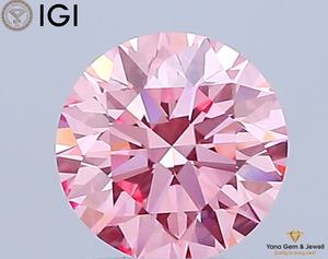 เพชรทรงกลม 1.50 กะรัต ผลิตในห้องปฏิบัติการด้วยวิธี CVD พร้อมใบรับรอง IGI สีชมพูสดใสแฟนซี ความสะอาดระดับ VVS2 ขนาด 7.26 มม. สำหรับแหวนดีไซเนอร์ - Product Image 1