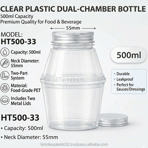 Botella Transparente de PET de 500 ml para Bebidas Frías HT500-33 con Tapa de Aluminio a Prueba de Fugas para el Mercado de Asia y América - Product Image 6