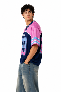 Fournisseur de maillots de football américain vintage personnalisables, unisexe, surdimensionnés, à manches courtes, en mesh, fabricant de streetwear personnalisé - Product Image 4