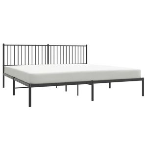 Cadre de lit double en acier noir avec revêtement poudré, lits en métal - Product Image 3