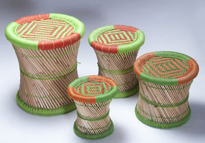 Taburete Tejido a Mano de Bambú, Ecológico, Moderno, Redondo y Duradero, para Diwali, Sala de Estar - Product Image 2