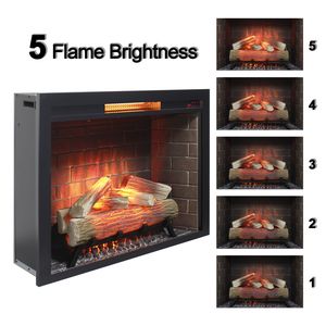 Chimenea Eléctrica Infrarroja de 33 Pulgadas con Panel Táctil, Decoración para el Hogar, Calefactor sin Humo, Kit de Montaje Fijo, Efecto de Sonido de Llama - Product Image 4
