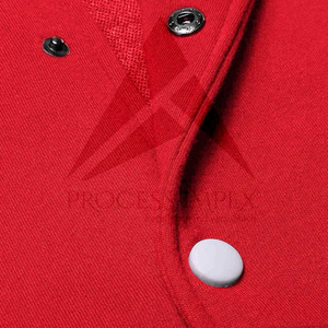 Veste universitaire rouge pour homme, décontractée, couleur unie, col rabattu, polyester, coupe classique, pour l'automne - Product Image 6