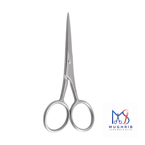 Ciseaux à moustache ergonomiques avec anneaux, en acier inoxydable mat durable, lame droite de 10,5 cm, outil de manucure personnalisé pour adulte - Product Image 2