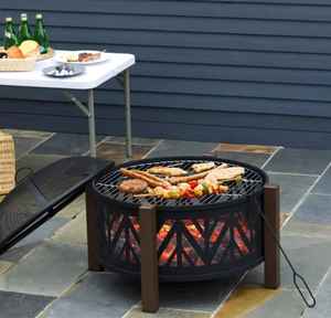 Mesa de exterior con quemador de gas, mesa decorativa con fuego para jardín y patio, mesa de fuego con quemador de gas para exteriores - Product Image 4