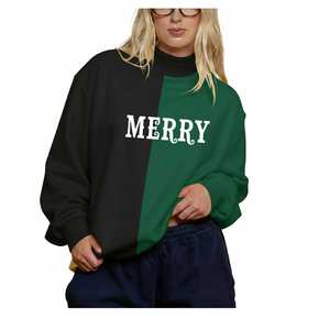 Haut décontracté pour femme, coupe ample, col roulé, doublure en tissu éponge, style urbain, confort quotidien, écologique, pour l'automne - Product Image 1