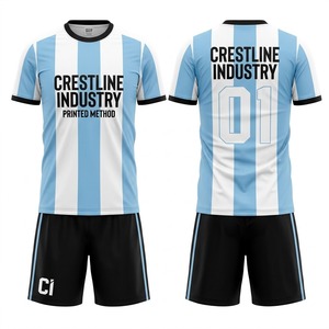 Ensemble de maillot de football Crestline, dégradé noir et bleu, sublimé, 100% polyester, unisexe, adulte, col rond, manches courtes, évacuation de l'humidité - Product Image 4