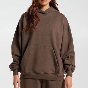 Sudadera con capucha oversize de forro polar cepillado para mujer, estilo holgado, con capucha estructurada, para uso casual y en capas, proveedor de logotipo personalizado, suministro al por mayor - Product Image 1