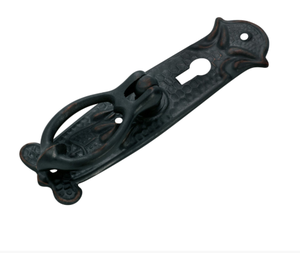 Poignée de meuble en laiton H100 x L30mm avec trou pour clé, finition laiton antique pour armoire de cuisine - Product Image 2