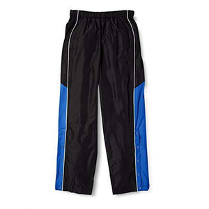 Pantalon coupe-vent en polyester tendance style vintage, taille élastique légère, taille mi-haute, infroissable, style sport décontracté, coupe droite - Product Image 1