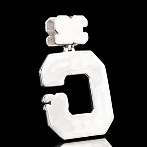 Colgante Letra C con Baño de Rodio 32 GC, Amuleto Hip Hop de Aleación, Regalo Unisex - Product Image 2