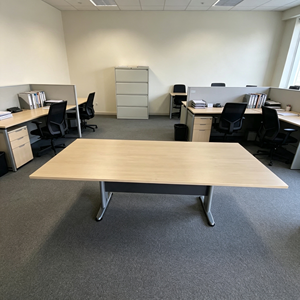 Rectangular Durable Commercial Conference <b>Table</b> Modern Minimalist <b>Office</b> Furniture Metal Legs Chipboard Melamine Top Hotel - Product Image 1