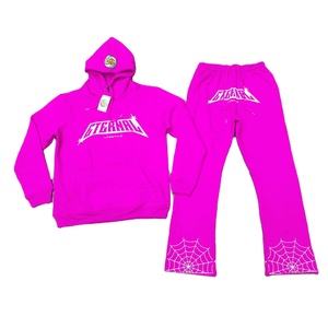 Survêtement à capuche lourd pour hommes de haute qualité respirant imprimé coton bouffée conception vente chaude lettre impression graphique maternité - Product Image 4