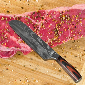 Ensemble de couteaux de chef en acier inoxydable très vendu, manches en bois Pakka, ensemble de huit couteaux de cuisine professionnels - Product Image 4