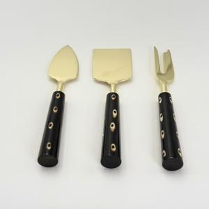 Fabricant fiable d'ensembles de couteaux à fromage en acier inoxydable avec manche en résine, comprenant un épandeur et une trancheuse, pour le service du fromage. - Product Image 4