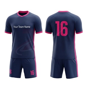 ชุดฟุตบอล ชุดกีฬาฟุตบอล แห้งเร็ว ระบายอากาศได้ดี เสื้อและกางเกงขาสั้น สำหรับสโมสร โรงเรียน ทีม รับผลิตแบบ OEM ODM - Product Image 1
