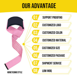 Customized Printed Design Fitness Workout Gym <b>Men</b> Women Body Building Powerlifting Weightlifting Straps breathable OEM - Product Image 4