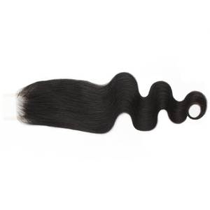 Closure en cheveux humains vierges, ondulation naturelle, trame nouée à la main, pointes pleines, toutes couleurs, teintable, permable, prête à porter - Product Image 1