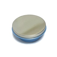 Boîte de rangement en métal bleu ronde pour thé, avec fermeture à clé, 177 mm x 84 mm, pour l'emballage du thé
