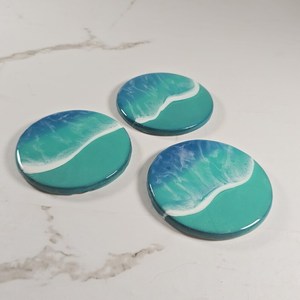 Epoxy Resin <b>Coaster</b> With <b>Blue</b> Color Epoxy Resin <b>Coaster</b> Unique Design tableware <b>coaster</b> Industrial Quality - Product Image 2