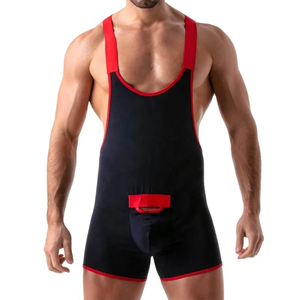 ชุดซิงเกิลเล็ตสำหรับนักมวยปล้ำชาย พิมพ์ลายแบบซับลิเมชั่น ดีไซน์ OEM ระดับมืออาชีพ สีสันสดใส เหมาะสำหรับการฝึกซ้อม - Product Image 4