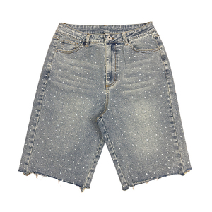 Pantalones Cortos de Mezclilla Personalizados de Alta Calidad para Hombre, Moda de Verano, Pantalones Cortos Casuales, Servicio OEM al por Mayor - Product Image 1