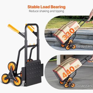 Carrello Saliscale Pieghevole Robusto con Doppia Maniglia, Capacità 200 kg, in PP, per Trasporto - Product Image 3