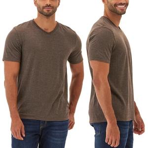 Nuevas Camisetas de Verano para Hombre, Cuello en V, Corte Ajustado, 100% Algodón, Tallas Grandes, Diseño Liso, Secado Rápido, Ecológicas, Casuales - Product Image 5