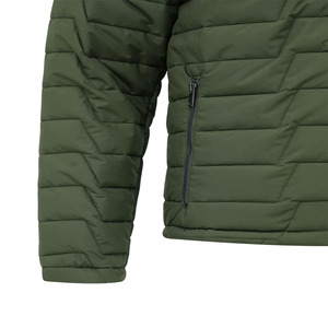 <b>Men's</b> Olive Green Puffer <b>Jacket</b> Stand Collar Zipper Closure Windproof Polyester Wadding Casual Autumn Regular Fit Wholesale <b>men</b>. - Product Image 4