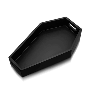Vassoio da 14,2 pollici a forma di bara gotica di Halloween, robusto in legno, per salumi, decorazione bagno, contenitore alimentare da cucina, design a furgone - Product Image 3