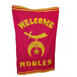 Embroidered Mason <b>Banners</b> Vintage Red & Yellow Welcome Nobles <b>Banner</b> Antique Flag Shriners Sword Embroidery Top Quality <b>Banners</b> - Product Image 6
