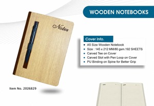 Wooden Cover Journal Planner Diary Notebook High Quality and <b>Bookmark</b> for New <b>Gifts</b> Idea Best Design Daily Use - Product Image 2