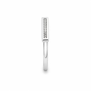 Anillo de Barra para Mujer en Plata de Ley 925 con Circonita Cúbica, Diseño Geométrico Minimalista Moderno, Acabado Pulido, para Uso Diario, Bodas y Fiestas - Product Image 3