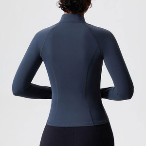 Ensemble de vêtements de sport pour femmes, veste à fermeture éclair, haut à haute élasticité, yoga, course à pied, tenue de sport confortable pour la salle de sport - Product Image 2