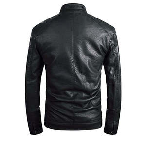 Abrigo de cuero genuino granulado negro, talla grande, chaquetas para hombre 2026 - Product Image 2