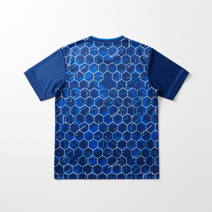 Ensembles de maillots de football personnalisables imprimés par transfert thermique 100 % polyester, maille antibactérienne, col ras du cou, séchage rapide, motif 3D, élastique - Product Image 2