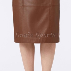 Design Sense Short plissé en cuir véritable à taille naturelle, style robe d'été, décontracté streetwear, jupe unie, hiver, à paillettes, non tissé - Product Image 6