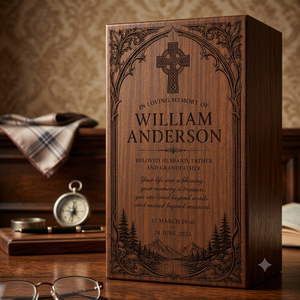 Personalized Wooden <b>Memorial</b> <b>Box</b> Resin Urn Keepsake Cremation Ash Holder Decorative Remembrance Gift - Product Image 3