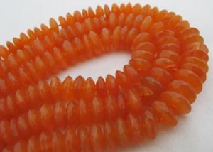 Perles de cornaline naturelle, taille allemande, facettées en rondelles, 8 à 12 mm, brin de 8 pouces de long - Product Image 3