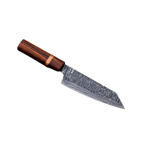 Couteau de Chef Professionnel en Acier Damas de Haute Qualité, Manche en Bois d'Olivier, Finition Polie, Compatible Lave-Vaisselle, Ambidextre, Étui en Cuir - Product Image 1