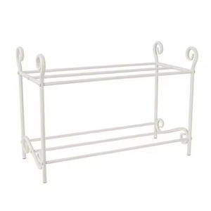 Attractive Design 3 Tier Metal Shoe Rack Organizer Free Standing Space Saving White Iron Shoe Stand Storage Shelf For Entryway - Product Image 1