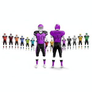 LOW MOQ Customized OEM ODM Sublimation Team Wear Training American Football Uniforms High Impact Resistance Football Wear Kits - Product Image 1