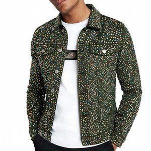 Chemises en jean bleu uni pour hommes, grande taille, style décontracté, douces et confortables, tissage tricoté, mode personnalisée - Product Image 1