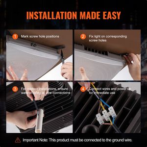 Luci LED per Tettoie 150W 16500LM 5000K Luce Diurna, Confezione da 4, 31,5x31,5 cm, Montaggio a Superficie, Certificato C ETL, per Uso Commerciale e Industriale Esterno - Product Image 6