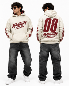 Sudadera con Capucha Oversize Estilo Urbano con Gráfico de Llama en la Manga, Casual, Unisex, de Poliéster/Algodón, Forro Polar Ecológico - Product Image 1