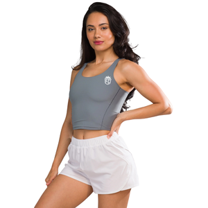Camiseta Deportiva Corta para Mujer Flex Tank Tenacity Lite, Ligera y Elástica, para Gimnasio y Entrenamiento, Color Gris - Product Image 2
