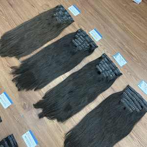 Global Shipping Double Drawn Quality Customize Color Length <b>Clip</b> <b>In</b> <b>Hair</b> Mix Color Natural Straight Available To Ship - Product Image 3